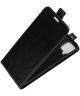 Samsung Galaxy A12 Hoesje Verticale Flip Wallet Case Kunstleer Zwart