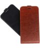 Samsung Galaxy A12 Hoesje Verticale Flip Wallet Case Kunstleer Bruin