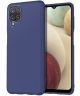 Samsung Galaxy A12 Hoesje Twill Slim Textuur Back Cover Blauw