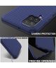 Samsung Galaxy A12 Hoesje Twill Slim Textuur Back Cover Blauw