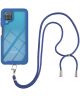 Samsung Galaxy A12 Hoesje met Koord TPU Back Cover Keycord Blauw