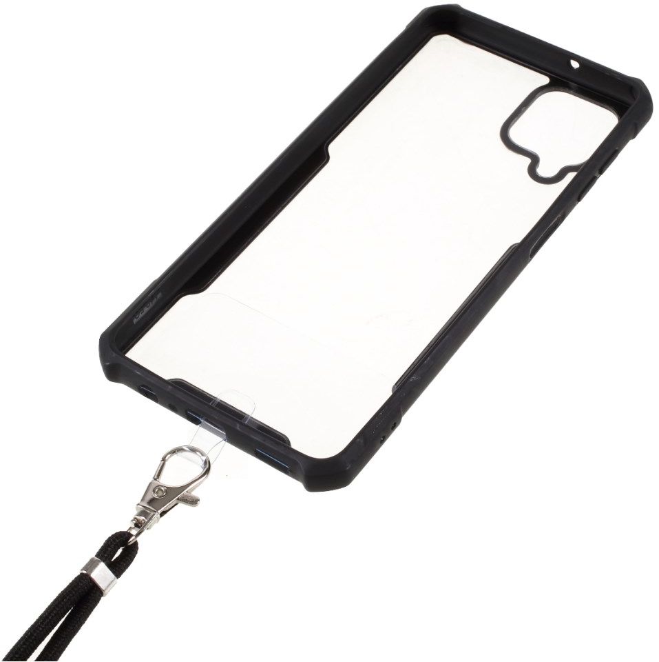 Samsung Galaxy A12 Hoesje met Koord Back Cover Keycord Zwart afbeelding 5