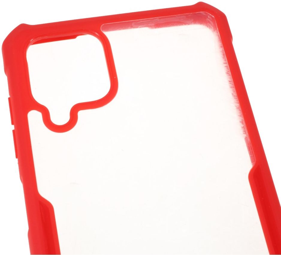 Samsung Galaxy A12 Hoesje met Koord Back Cover Keycord Rood afbeelding 4