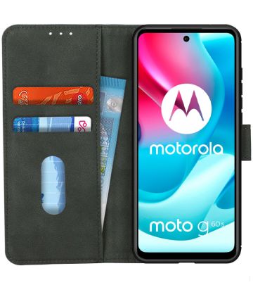 KHAZNEH Motorola Moto G60s Hoesje Retro Wallet Book Case Groen Hoesjes