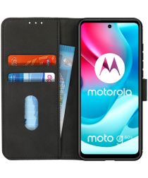 KHAZNEH Motorola Moto G60s Hoesje Retro Wallet Book Case Zwart