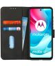KHAZNEH Motorola Moto G60s Hoesje Retro Wallet Book Case Zwart
