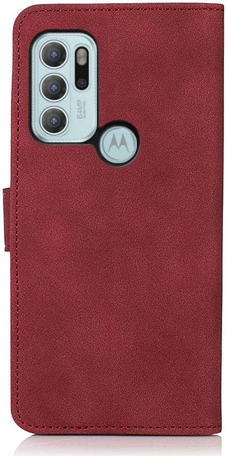 KHAZNEH Motorola Moto G60s Hoesje Retro Wallet Book Case Rood afbeelding 4