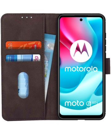 KHAZNEH Motorola Moto G60s Hoesje Retro Wallet Book Case Bruin Hoesjes