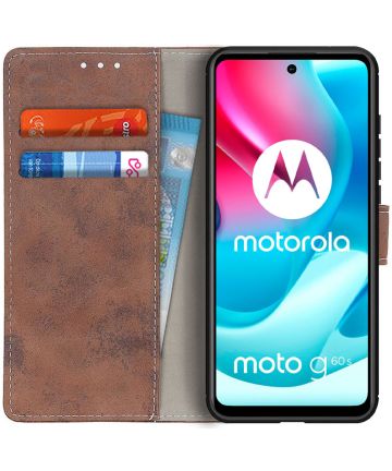 Motorola Moto G60s Hoesje Wallet Book Case Bruin Hoesjes