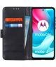 Motorola Moto G60s Hoesje Portemonnee Book Case Kunstleer Zwart