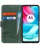 Motorola Moto G60s Hoesje Portemonnee Book Case Kunstleer Groen