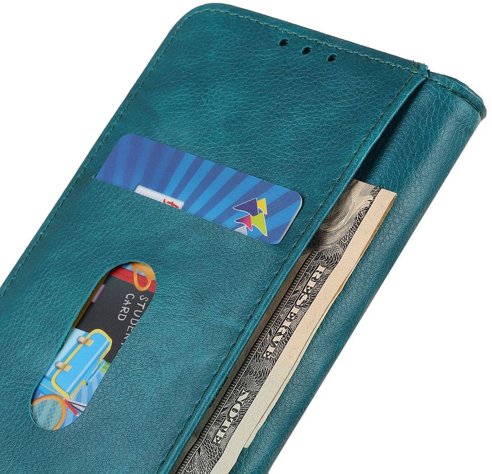 Motorola Moto G60s Hoesje Portemonnee Book Case Splitleer Groen afbeelding 5