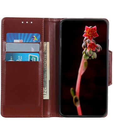 Motorola Moto G60s Hoesje Wallet Book Case Kunstleer Bruin Hoesjes