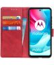 Motorola Moto G60s Hoesje Retro Wallet Book Case Kunstleer Rood