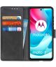 Motorola Moto G60s Hoesje Retro Wallet Book Case Kunstleer Zwart