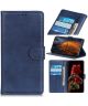 Motorola Moto G60s Hoesje Retro Wallet Book Case Kunstleer Blauw