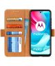 Motorola Moto G60s Hoesje Wallet Kunstleer Book Case Bruin