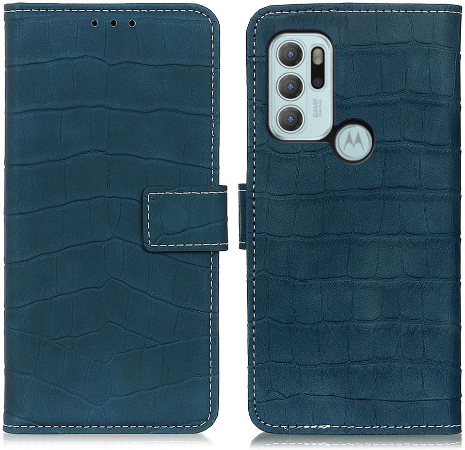 Motorola Moto G60s Hoesje Kunstleer Wallet Book Case Groen afbeelding 3