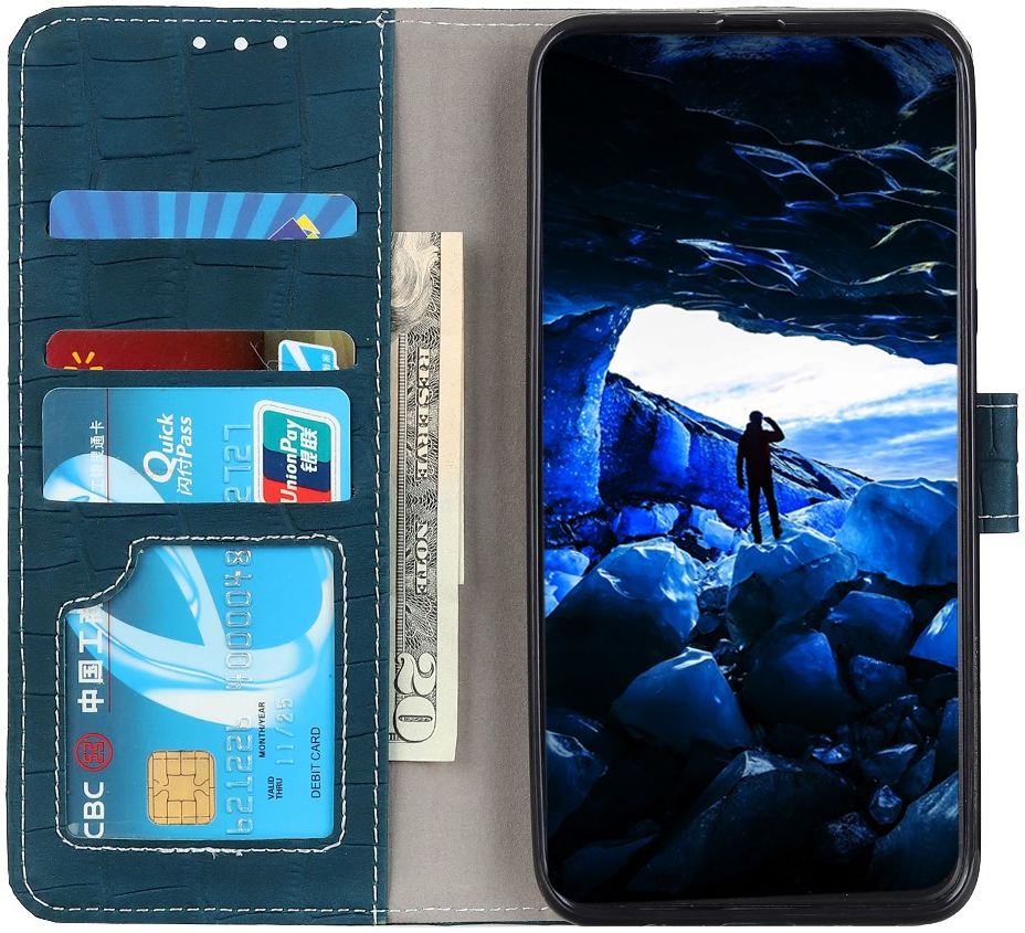 Motorola Moto G60s Hoesje Kunstleer Wallet Book Case Groen afbeelding 1
