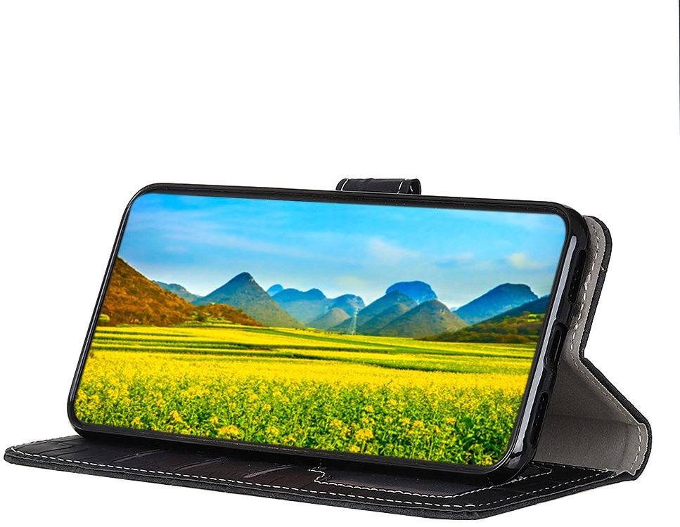 Motorola Moto G60s Hoesje Kunstleer Wallet Book Case Zwart afbeelding 5