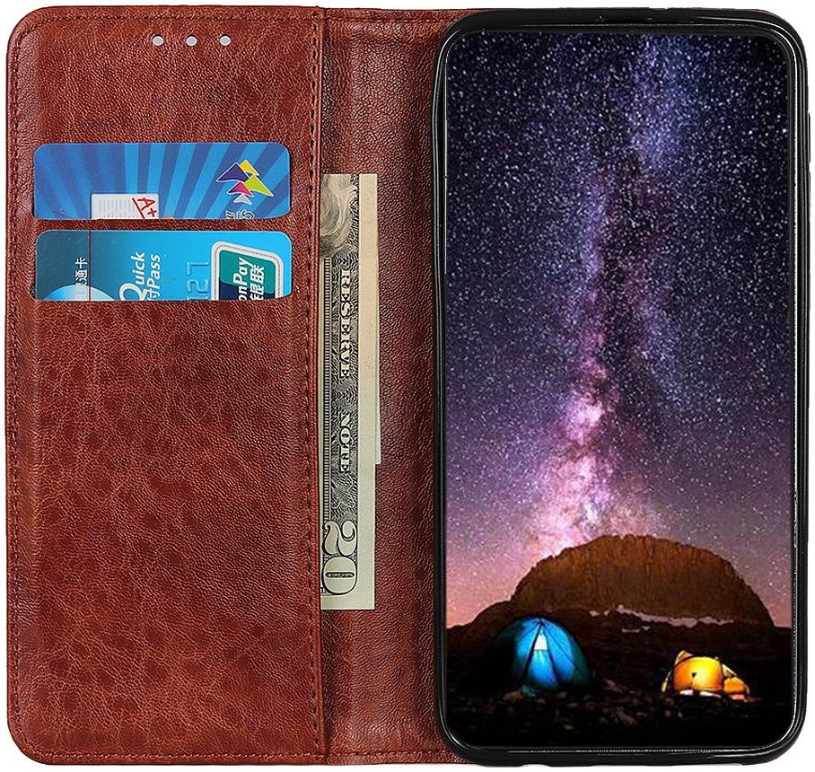 Motorola Moto G60s Hoesje Portemonnee Wallet Book Case Bruin afbeelding 2