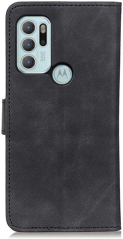KHAZNEH Motorola Moto G60s Hoesje Wallet Retro Book Case Zwart afbeelding 6