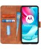 KHAZNEH Motorola Moto G60s Hoesje Wallet Retro Book Case Bruin