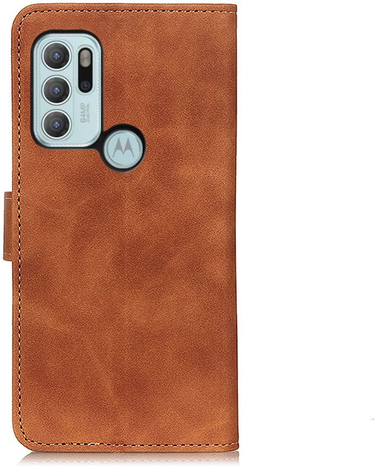 KHAZNEH Motorola Moto G60s Hoesje Wallet Retro Book Case Bruin afbeelding 6