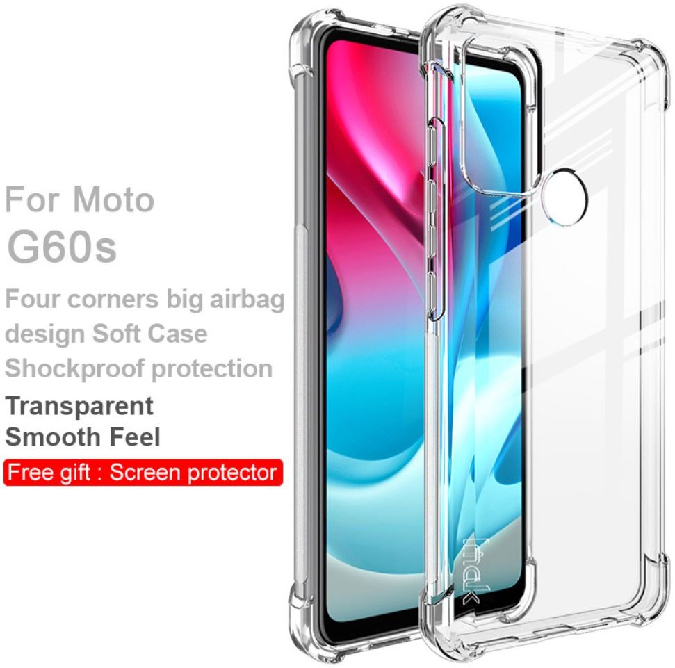 Motorola Moto G60s Hoesje Dun TPU + Screen Protector Transparant afbeelding 3
