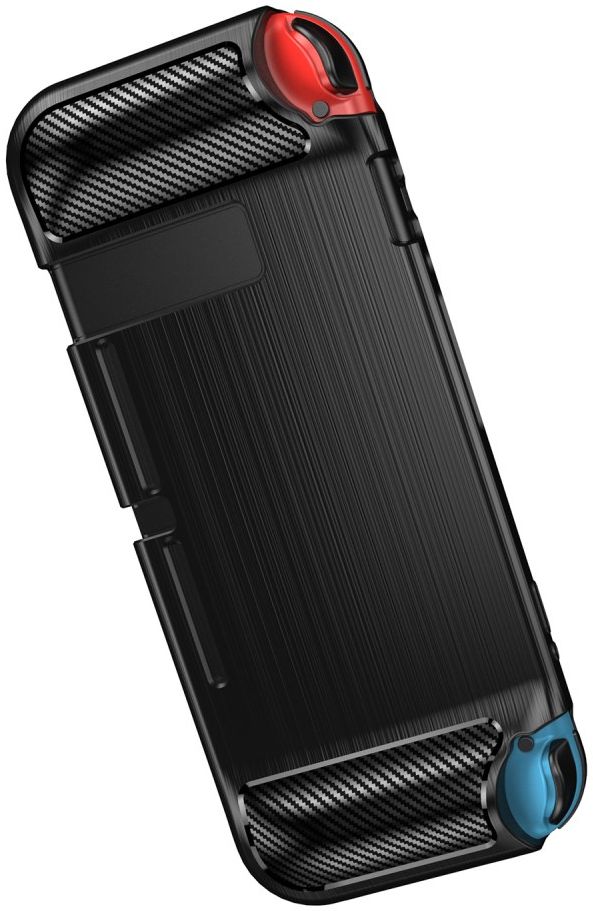 Nintendo Switch Hoesje Geborsteld TPU Flexibele Cover Zwart afbeelding 13