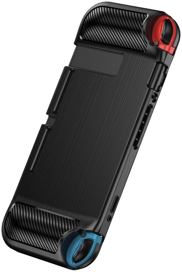 Nintendo Switch Hoesje Geborsteld TPU Flexibele Cover Zwart afbeelding 6