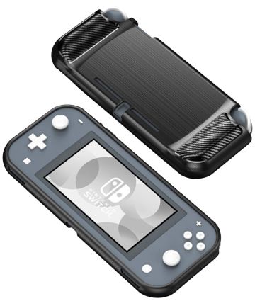 Nintendo Switch Lite Hoesje Geborsteld TPU Flexibele Cover Zwart Hoesjes