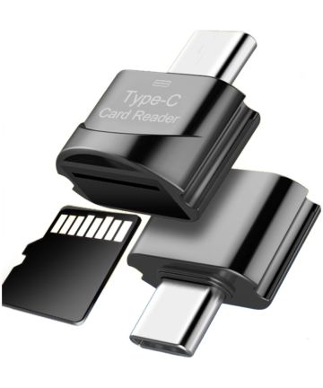 USB-C SD Kaartlezer voor Laptop / Smartphone Zwart Kabels