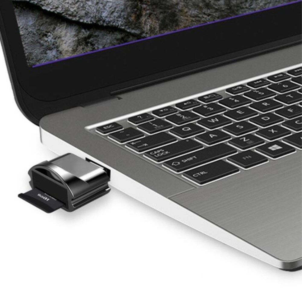 USB-C SD Kaartlezer voor Laptop / Smartphone Zwart afbeelding 2