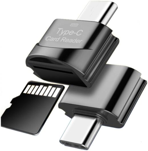 USB-C SD Kaartlezer voor Laptop / Smartphone Zwart afbeelding 1