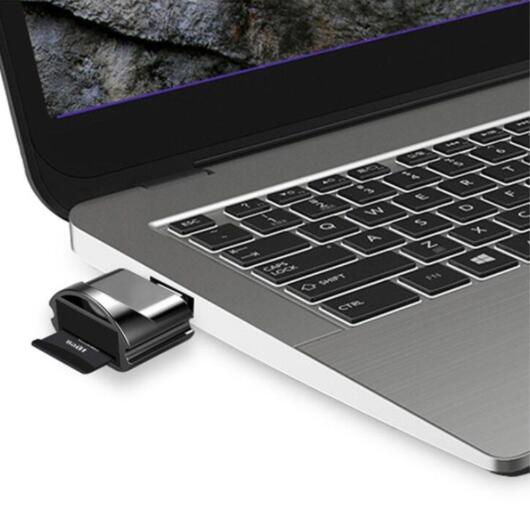 USB-C SD Kaartlezer voor Laptop / Smartphone Zwart afbeelding 2