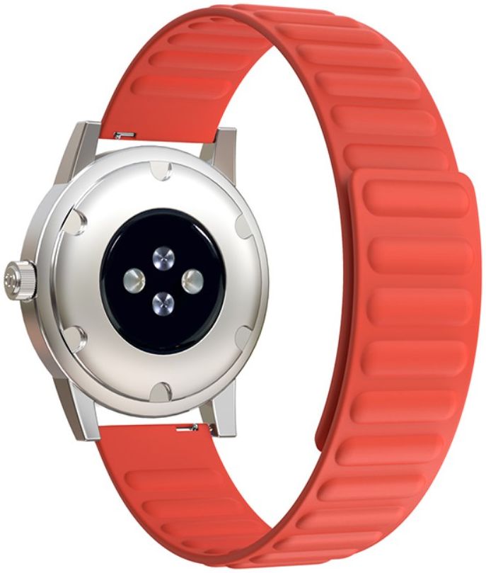 Universeel Smartwatch 22MM Bandje - Siliconen met Magneetsluiting - Oranje afbeelding 2