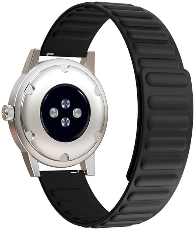 Universeel Smartwatch 22MM Bandje - Siliconen met Magneetsluiting - Zwart afbeelding 2