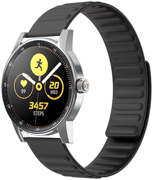 Universeel Smartwatch 22MM Bandje - Siliconen met Magneetsluiting - Zwart afbeelding 1