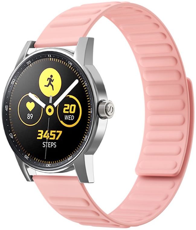 Universeel Smartwatch 22MM Bandje - Siliconen met Magneetsluiting - Roze afbeelding 1