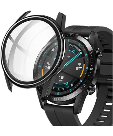 Huawei Watch GT 2 46MM Hoesje Hard Plastic met Tempered Glass Zwart Cases