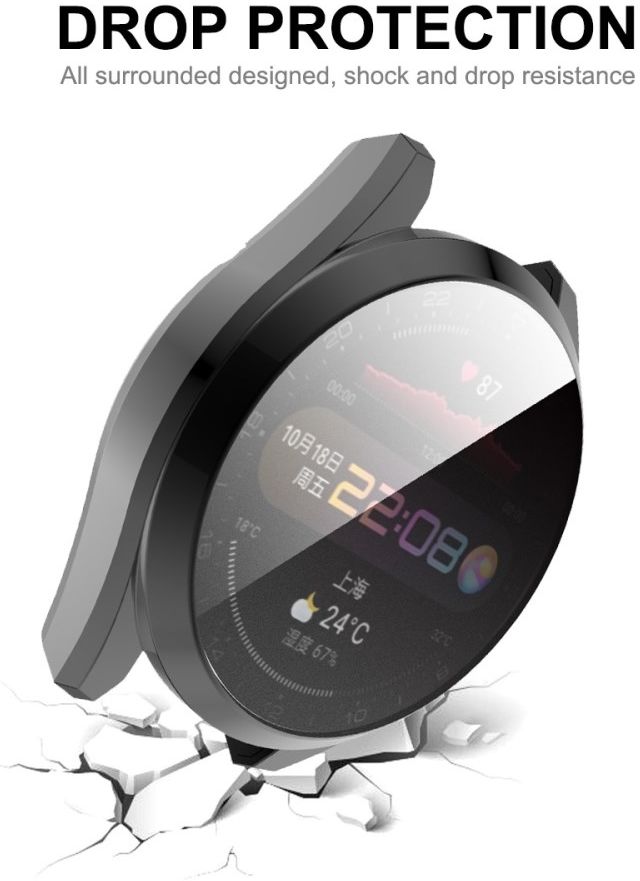 Huawei Watch 3 Pro Hoesje Hard Plastic met Tempered Glass Roze afbeelding 5