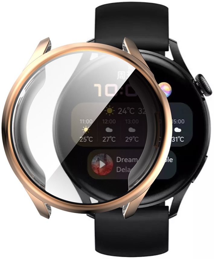 Huawei Watch 3 Hoesje Hard Plastic Bumper met Tempered Glass Roze afbeelding 1