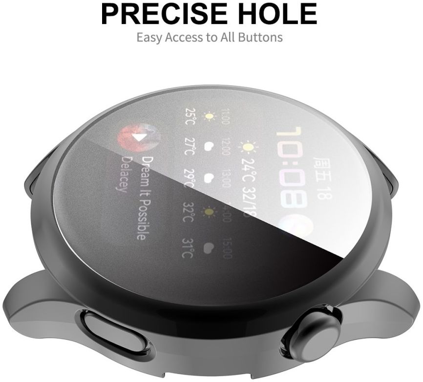 Huawei Watch 3 Hoesje Hard Plastic Bumper met Tempered Glass Roze afbeelding 5
