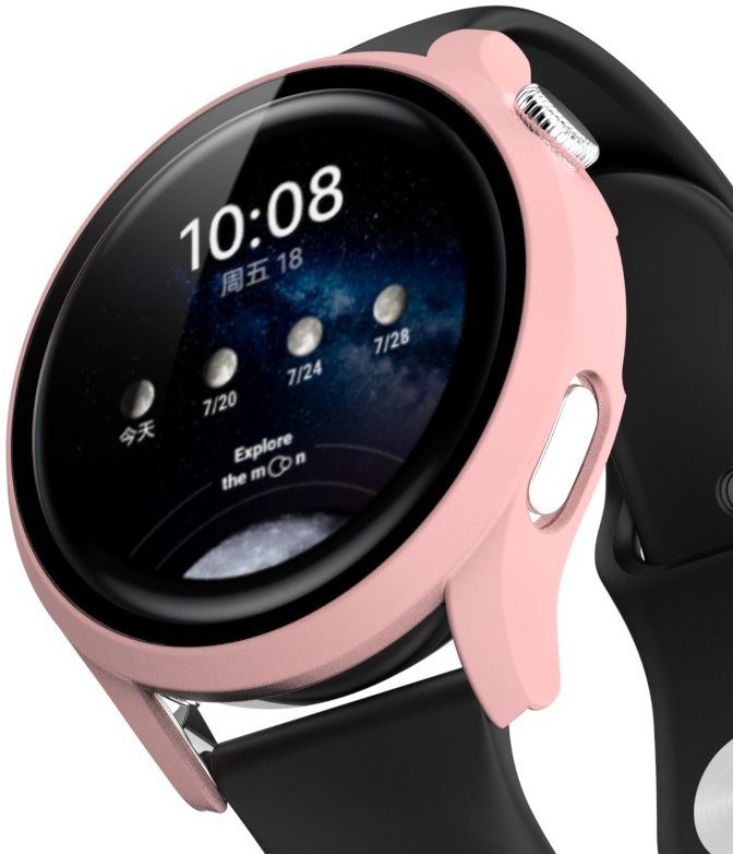 Huawei Watch 3 Case Hard Plastic Bumper met Tempered Glass Roze afbeelding 1