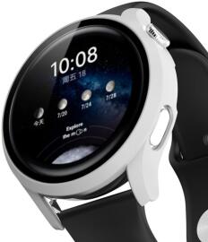 Huawei Watch 3 Pro Hoesje Hard Plastic Bumper met Tempered Glass Wit