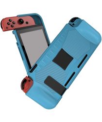 Nintendo Switch Hoesje Schokbestendig TPU Case met Kickstand Blauw