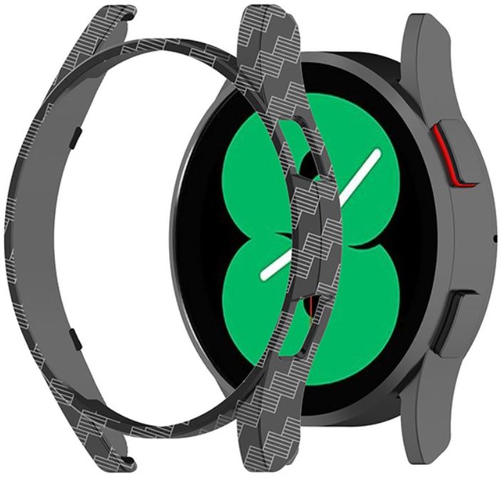 Samsung Galaxy Watch 4 44MM Hoesje Hard Plastic Bumper Carbon afbeelding 2