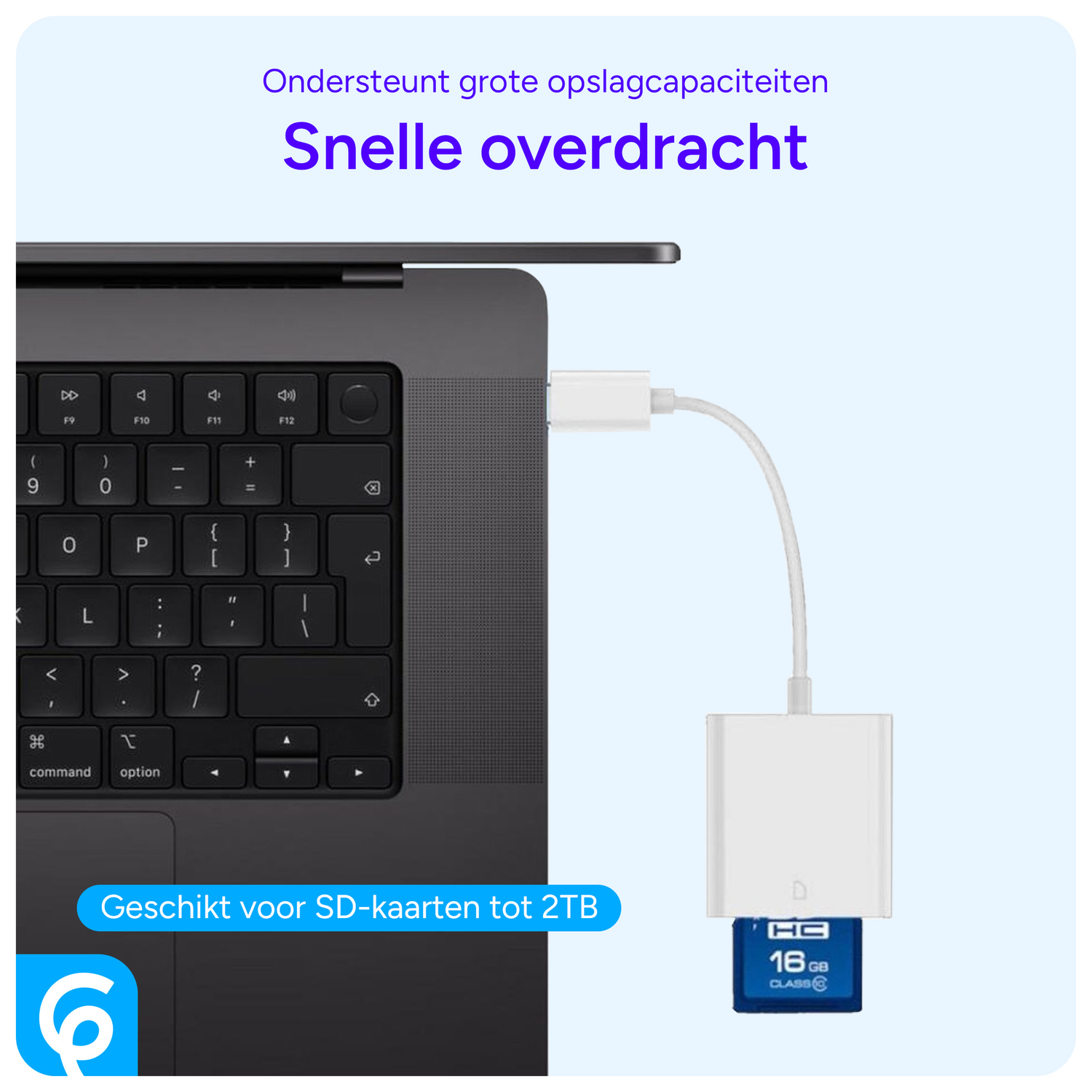 USB-C Adapter met SD-Kaartlezer voor Laptop, Tablet of Smartphone afbeelding 2