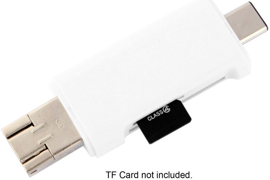On The Go Geheugenkaartlezer USB 2.0 / MicroUSB / USB-C Cardreader Wit afbeelding 9